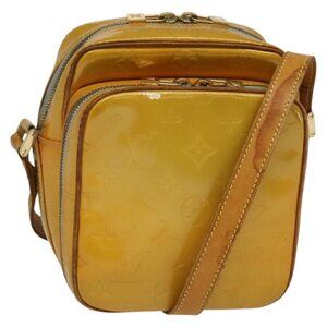 Authentic LOUIS VUITTON Monogram Vernis Wooster Shoulder Bag Gris M91036 LV